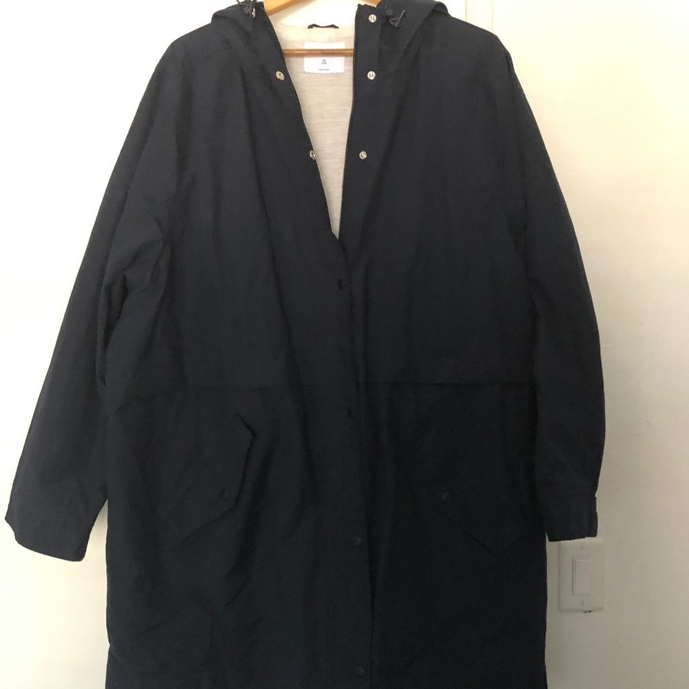 Water-Resistant Hooded Poplin Plus-Size Anorak